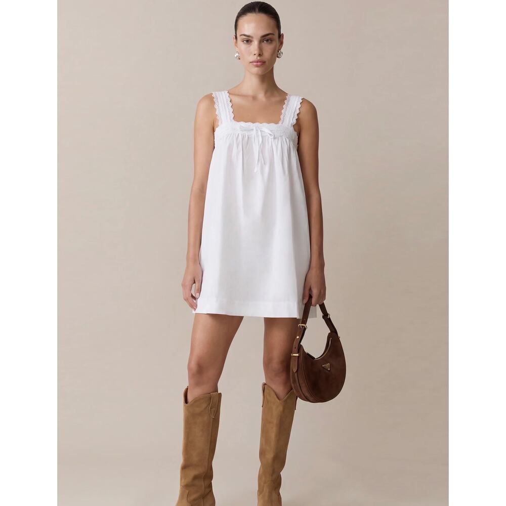 NWT kourt few Moda Beverly white Cotton Dress S $197 - Picture 3 of 6